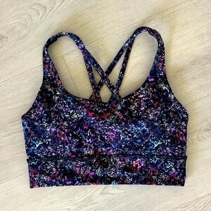 Lululemon Energy Longline Bra Floral Spray Multi 6 EUC